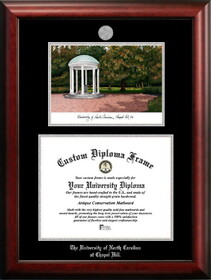 Campus Images NC997LSED-14115 University of North Carolina, Chapel Hill 14w x 11.5h Silver Embossed Diploma Frame with Campus Images Lithograph
