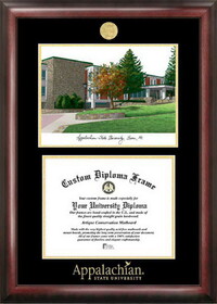 Campus Images NC998LGED Appalachian State University Gold embossed diploma frame with Campus Images lithograph