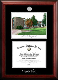 Campus Images NC998LSED-1185 Appalachian State University 11w x 8.5h Silver Embossed Diploma Frame with Campus Images Lithograph