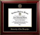 Campus Images NH998CMGTGED-108 New Hampshire Wildcats 10w x 8h Classic Mahogany Gold ,Foil Seal Diploma Frame