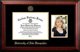 Campus Images NH998PGED-108 University of New Hampshire 10w x 8h Gold Embossed Diploma Frame with 5 x7 Portrait