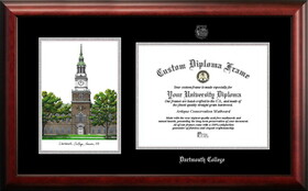 Campus Images NH999LSED-1612 Dartmouth College 16w x 12h Silver Embossed Diploma Frame with Campus Images Lithograph