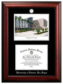 Campus Images NV995LSED-1185 University of Nevada, Las Vegas 11w x 8.5h Silver Embossed Diploma Frame with Campus Images Lithograph