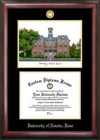 Campus Images NV998LGED University of Nevada Gold embossed diploma frame with Campus Images lithograph