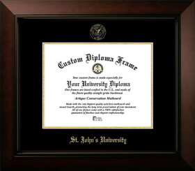 Campus Images NY998LBCGED-1185 St. Johns Red Storm 11w x 8.5h Legacy Black Cherry Gold Embossed Diploma Frame