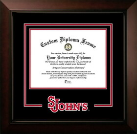 Campus Images NY998LBCSD-1185 St. Johns Red Storm 11w x 8.5h Legacy Black Cherry Spirit Logo Diploma Frame