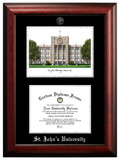 Campus Images NY998LSED-1185 St. John's University 11w x 8.5h Silver Embossed Diploma Frame with Campus Images Lithograph