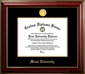 Campus Images OH982CMGTGED-1185 Miami University Redhawks 11w x 8.5h Classic Mahogany Gold Embossed Diploma Frame