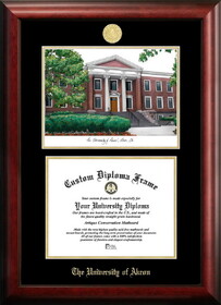 Campus Images OH983LGED University of Akron  Gold embossed diploma frame with Campus Images lithograph