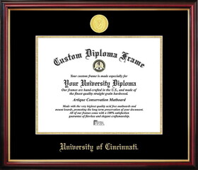 Campus Images OH984PMGED-1185 University of Cincinnati Petite Diploma Frame