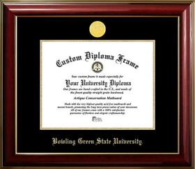 Campus Images OH986CMGTGED-1185 Bowling Green State University 11w x 8.5h Classic Mahogany Gold Embossed Diploma Frame Falcons