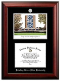 Campus Images OH986LSED-1185 Bowling Green State 11w x 8.5h Silver Embossed Diploma Frame with Campus Images Lithograph