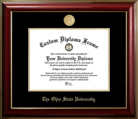 Campus Images OH987CMGTGED-1185 Ohio State Buckeyes University 11w x 8.5h Classic Mahogany Gold Embossed Diploma Frame