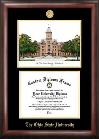 Campus Images OH987LGED Ohio State  University Gold embossed diploma frame with Campus Images lithograph