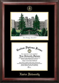 Campus Images OH990LGED Xavier University Gold embossed diploma frame with Campus Images lithograph