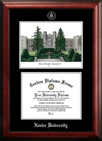 Campus Images OH990LSED-1185 Xavier University 11w x 8.5h Silver Embossed Diploma Frame with Campus Images Lithograph