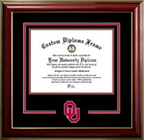Campus Images OK998CMGTSD-1185 University of Oklahoma Sooners 11w x 8.5h Classic Spirit Logo Diploma Frame