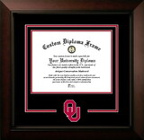Campus Images OK998LBCSD-1185 University of Oklahoma Sooners 11w x 8.5h Legacy Black Cherry Spirit Logo Diploma Frame
