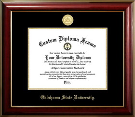 Campus Images OK999CMGTGED-1185 Oklahoma State Cowboys 11w x 8.5h Classic Mahogany Gold Embossed Diploma Frame