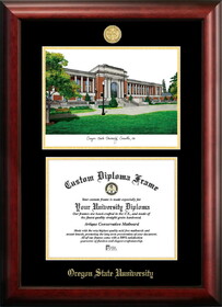 Campus Images OR996LGED Oregon State University Gold embossed diploma frame with Campus Images lithograph