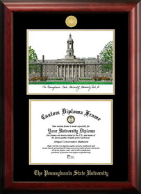 Campus Images PA994LGED Penn State  University Gold embossed diploma frame with Campus Images lithograph