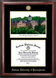 Campus Images PA995LGED Indiana Univ - PA Gold embossed diploma frame with Campus Images lithograph