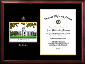 Campus Images SC993LGED The Citadel Gold embossed diploma frame with Campus Images lithograph