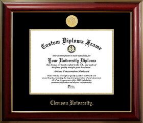 Campus Images SC994CMGTGED-1185 Clemson University 11w x 8.5h Classic Mahogany Gold Embossed Diploma Frame