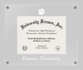 Campus Images SC994LCC1185 Clemson University Lucent Clear-over-Clear Diploma Frame