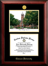 Campus Images SC994LGED Clemson University Gold embossed diploma frame with Campus Images lithograph