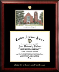 Campus Images TN997LGED-1714 University of Tennessee, Chattanooga 17w x 14h Gold Embossed Diploma Frame with Campus Images Lithograph