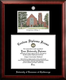 Campus Images TN997LSED-1714 University of Tennessee, Chattanooga 17w x 14h Silver Embossed Diploma Frame with Campus Images Lithograph