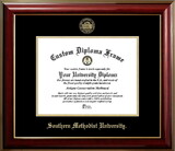 Campus Images TX944CMGTGED-1185 Southern Methodist University Mustangs University 11w x 8.5h Classic Mahogany Gold ,Foil Seal Diploma Frame