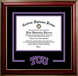Campus Images TX949CMGTSD-1185 Texas Christian University Horned Frogs 11w x 8.5h Classic Spirit Logo Diploma Frame