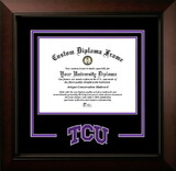 Campus Images TX949LBCSD-1185 Texas Christian University Horned Frogs 11w x 8.5h Legacy Black Cherry Spirit Logo Diploma Frame