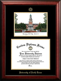Campus Images TX952LGED University of North Texas Gold Embossed Diploma Frame with Campus Images Lithograph