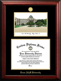 Campus Images TX953LGED Texas A&M University Gold embossed diploma frame with Campus Images lithograph