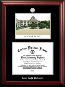 Campus Images TX953LSED-16125 Texas A&M University 16w x 12.5h Silver Embossed Diploma Frame with Campus Images Lithograph