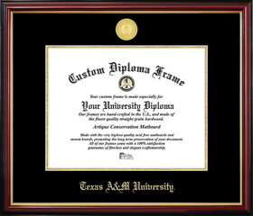 Campus Images TX953PMGED-16125 Texas A&M University Petite Diploma Frame