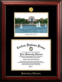 Campus Images TX954LGED University of Houston Gold embossed diploma frame with Campus Images lithograph