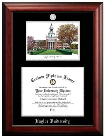 Campus Images TX955LSED-1411 Baylor University 14w x 11h Silver Embossed Diploma Frame with Campus Images Lithograph