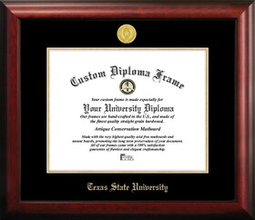 Campus Images TX956GED-1411 Texas State, San Marcos 14w x 11h Gold Embossed Diploma Frame