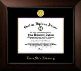 Campus Images TX956LBCGED-1411 Texas State Bobcats 14w x 11h Legacy Black Cherry Gold Embossed Diploma Frame