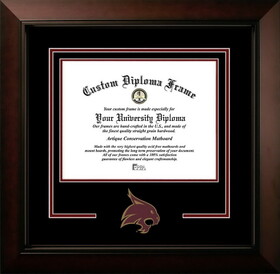 Campus Images TX956LBCSD-1411 Texas State Bobcats 14w x 11h Legacy Black Cherry Spirit Logo Diploma Frame