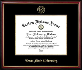 Campus Images TX956PMGED-1411 Texas State University Petite Diploma Frame
