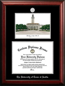 Campus Images TX959LSED-1411 University of Texas, Austin 14w x 11h Silver Embossed Diploma Frame with Campus Images Lithograph