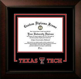 Campus Images TX960LBCSD-1411 Texas Tech Red Raiders 14w x 11h Legacy Black Cherry Spirit Logo Diploma Frame
