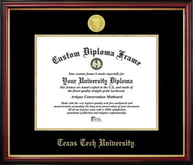 Campus Images TX960PMGED-1411 Texas Tech University Red Petite Diploma Frame
