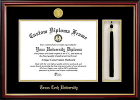 Campus Images TX960PMHGT Texas Tech University Tassel Box and Diploma Frame
