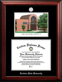 Campus Images TX968LSED-1411 Tarleton State University 14w x 11h Silver Embossed Diploma Frame with Campus Images Lithograph